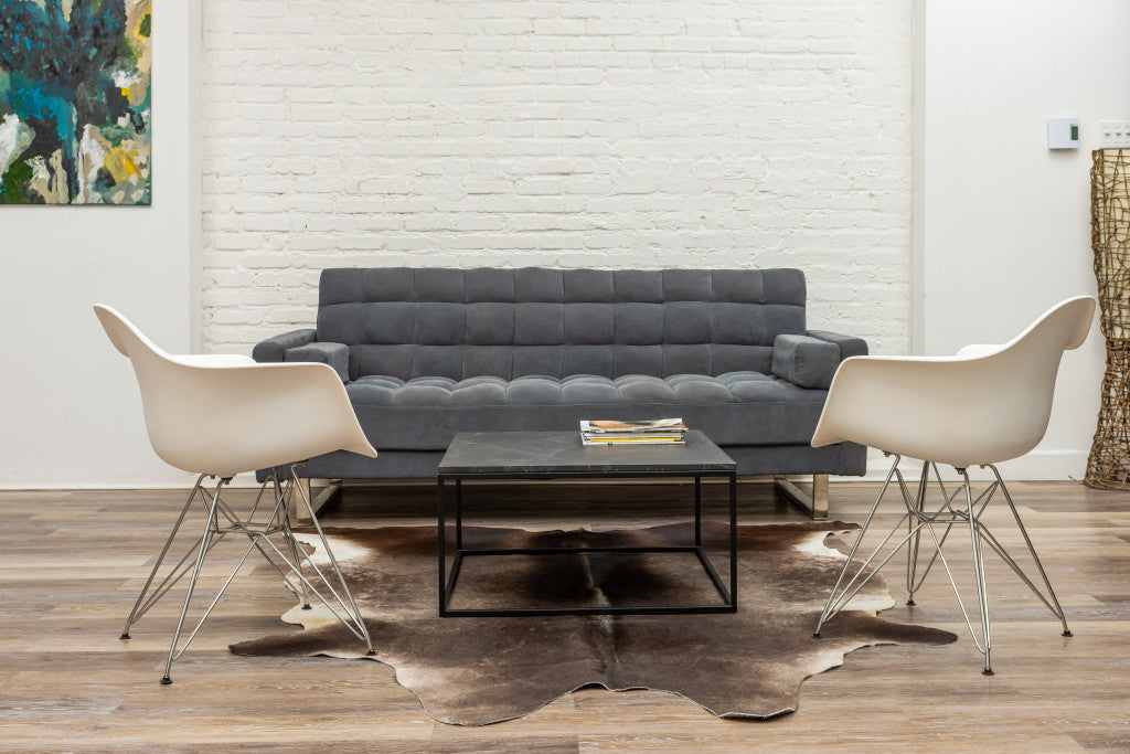 6' x 7' Brown Cowhide Hand Knotted Area Rug