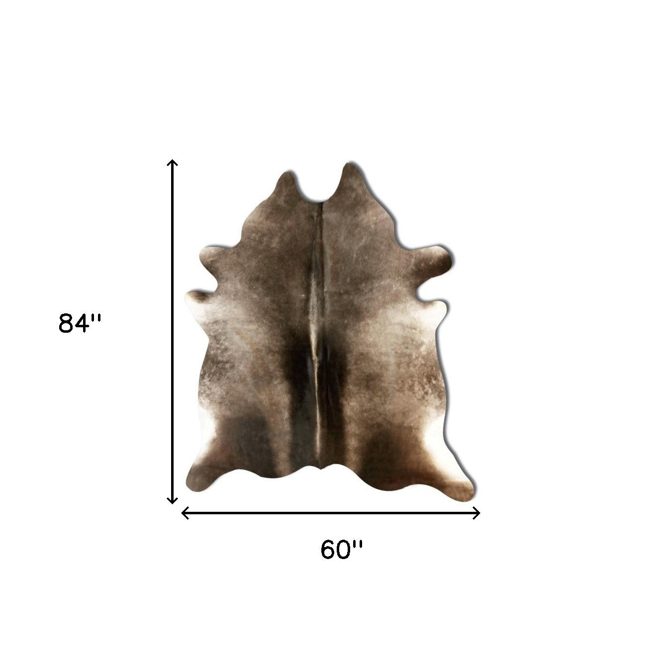 6' x 7' Brown Cowhide Hand Knotted Area Rug