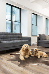 6' x 7' Brown Cowhide Hand Knotted Area Rug