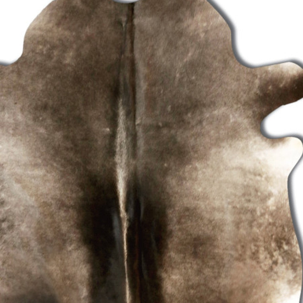 6' x 7' Brown Cowhide Hand Knotted Area Rug