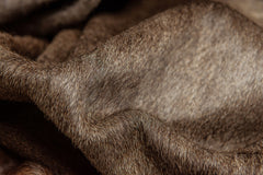 6' x 7' Brown Cowhide Hand Knotted Area Rug