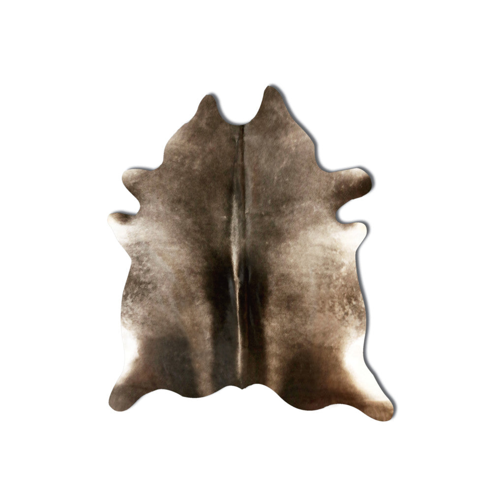 6' x 7' Brown Cowhide Hand Knotted Area Rug