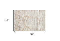 8' x 11' Beige Abstract Washable Non Skid Area Rug