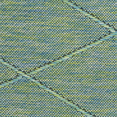 4' x 6' Blue Geometric Power Loom Non Skid Area Rug