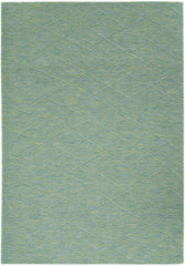 4' x 6' Blue Geometric Power Loom Non Skid Area Rug