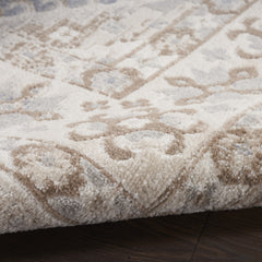 4' x 6' Blue Geometric Distressed Area Rug