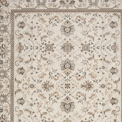 8' x 10' Cream Floral Distressed Area Rug