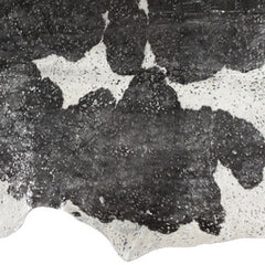 5' x 7' Black and White Cowhide Hand Knotted Area Rug