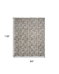 8' x 10' Gray Geometric Distressed Area Rug