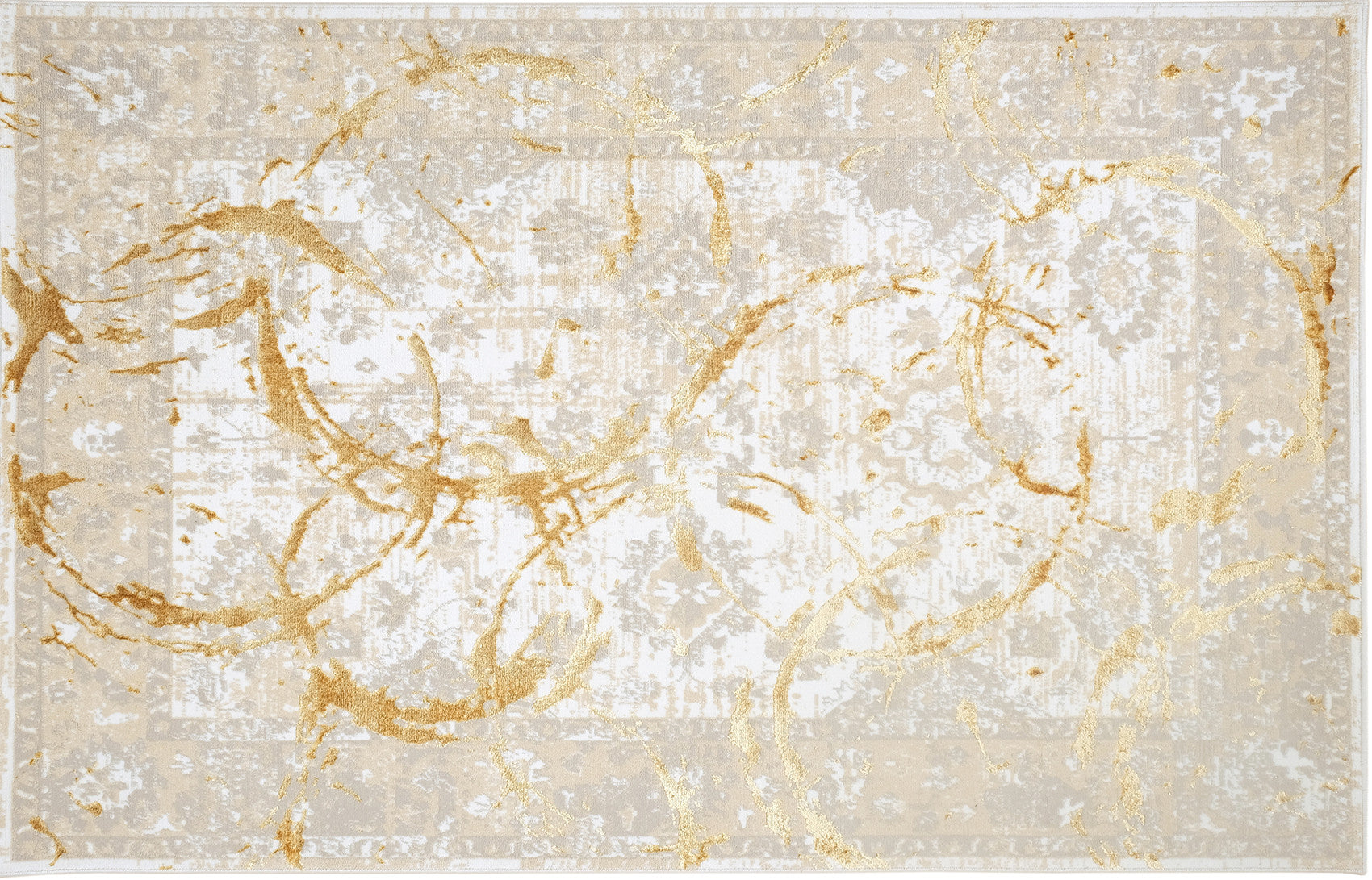 9' x 12' Gold Abstract Area Rug