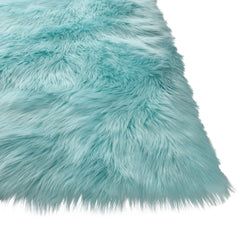 5' x 7' Turquoise Sheepskin Washable Area Rug