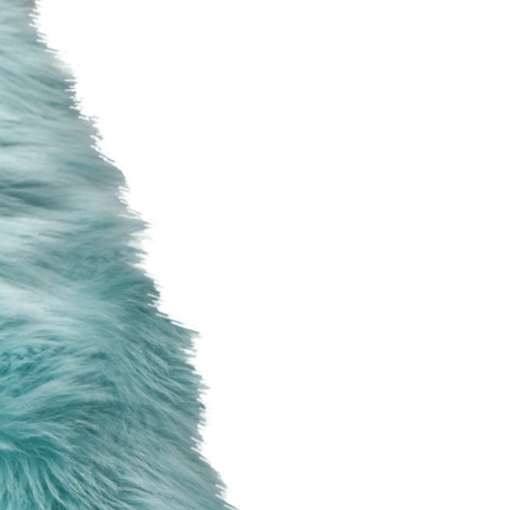5' x 7' Turquoise Sheepskin Washable Area Rug