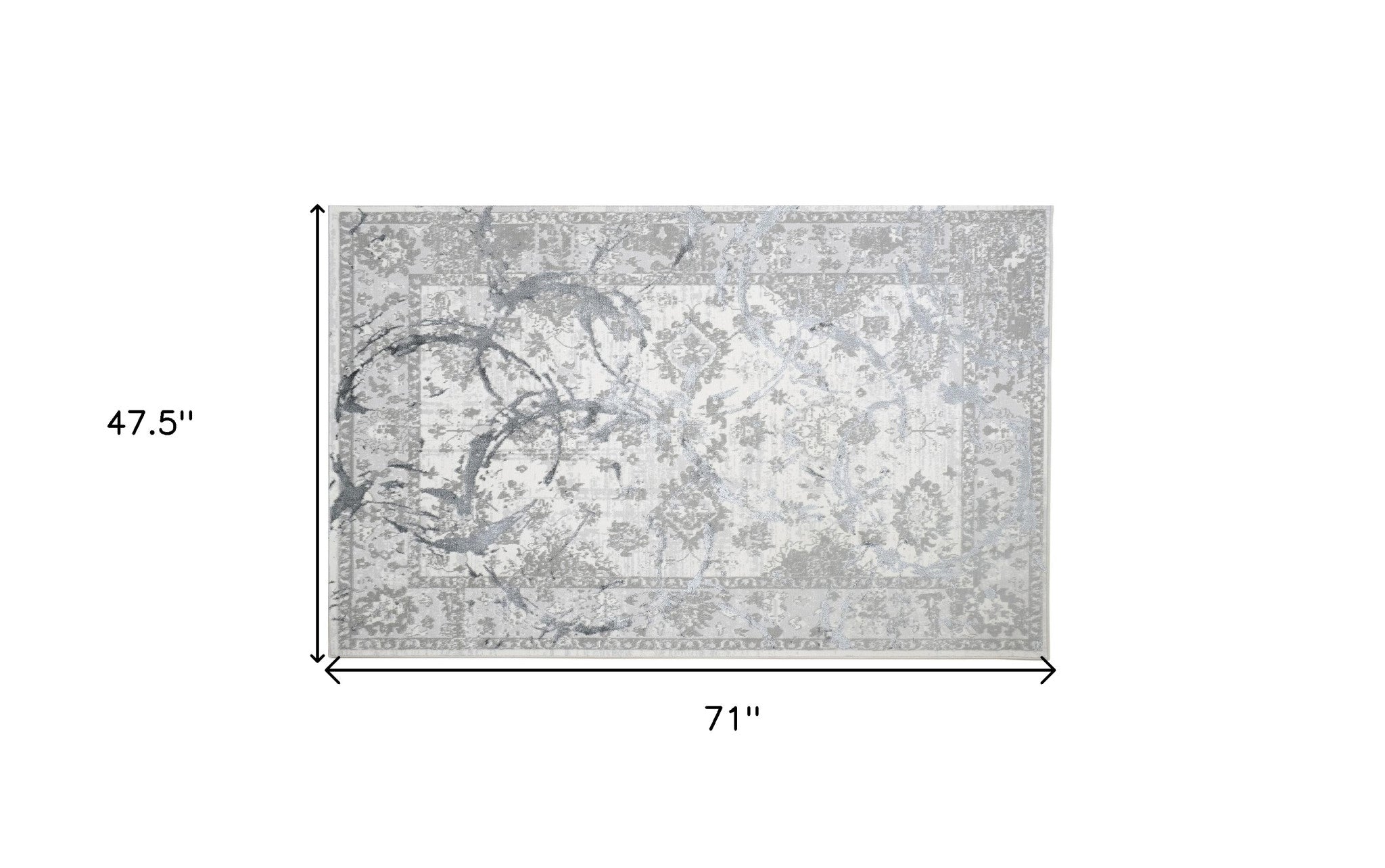 4' x 6' Gray Abstract Area Rug
