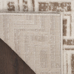 5' x 7' Brown Geometric Distressed Area Rug