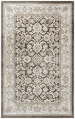 4' x 6' Gray Floral Distressed Area Rug