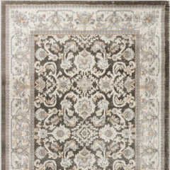 4' x 6' Gray Floral Distressed Area Rug