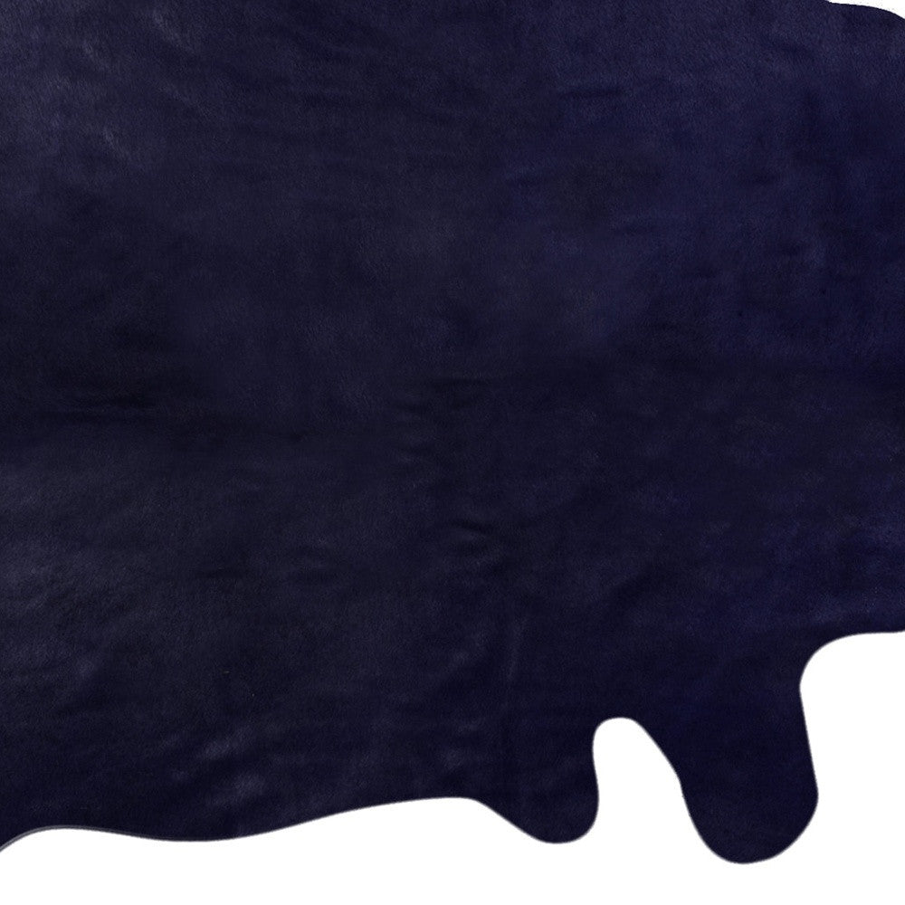 6' x 7' Midnight Cowhide Hand Knotted Area Rug