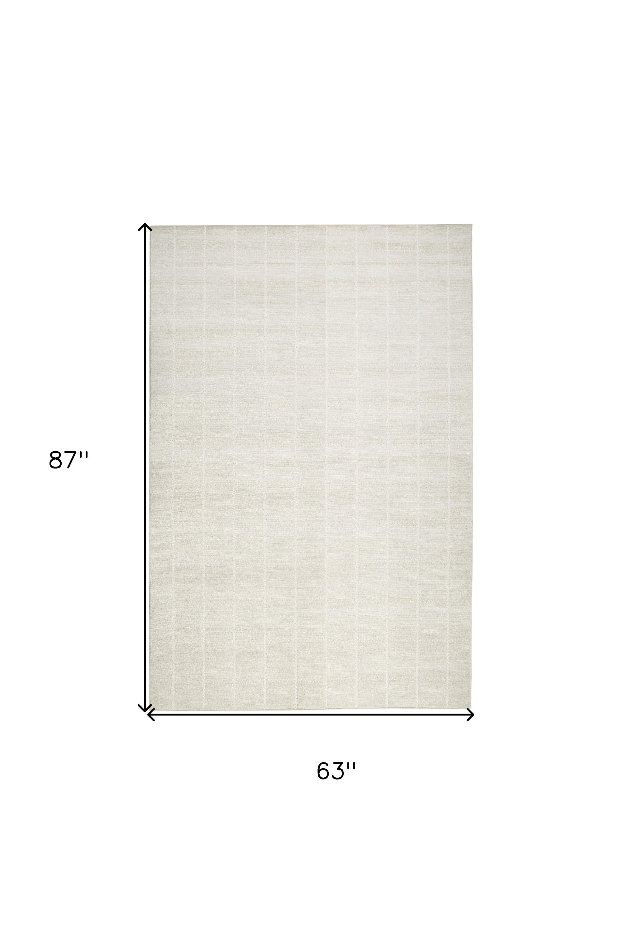 5' x 7' Cream Geometric Area Rug
