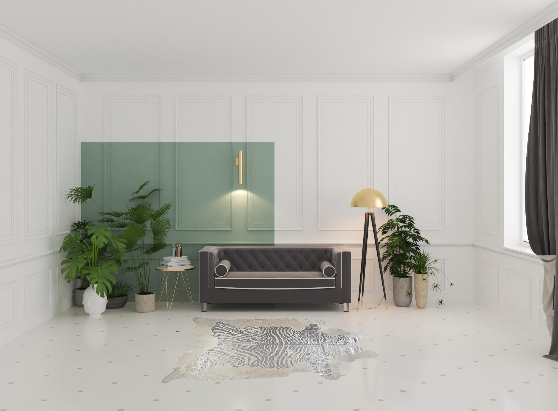 6' x 7' Silver and Ivory Cowhide Hand Knotted Area Rug