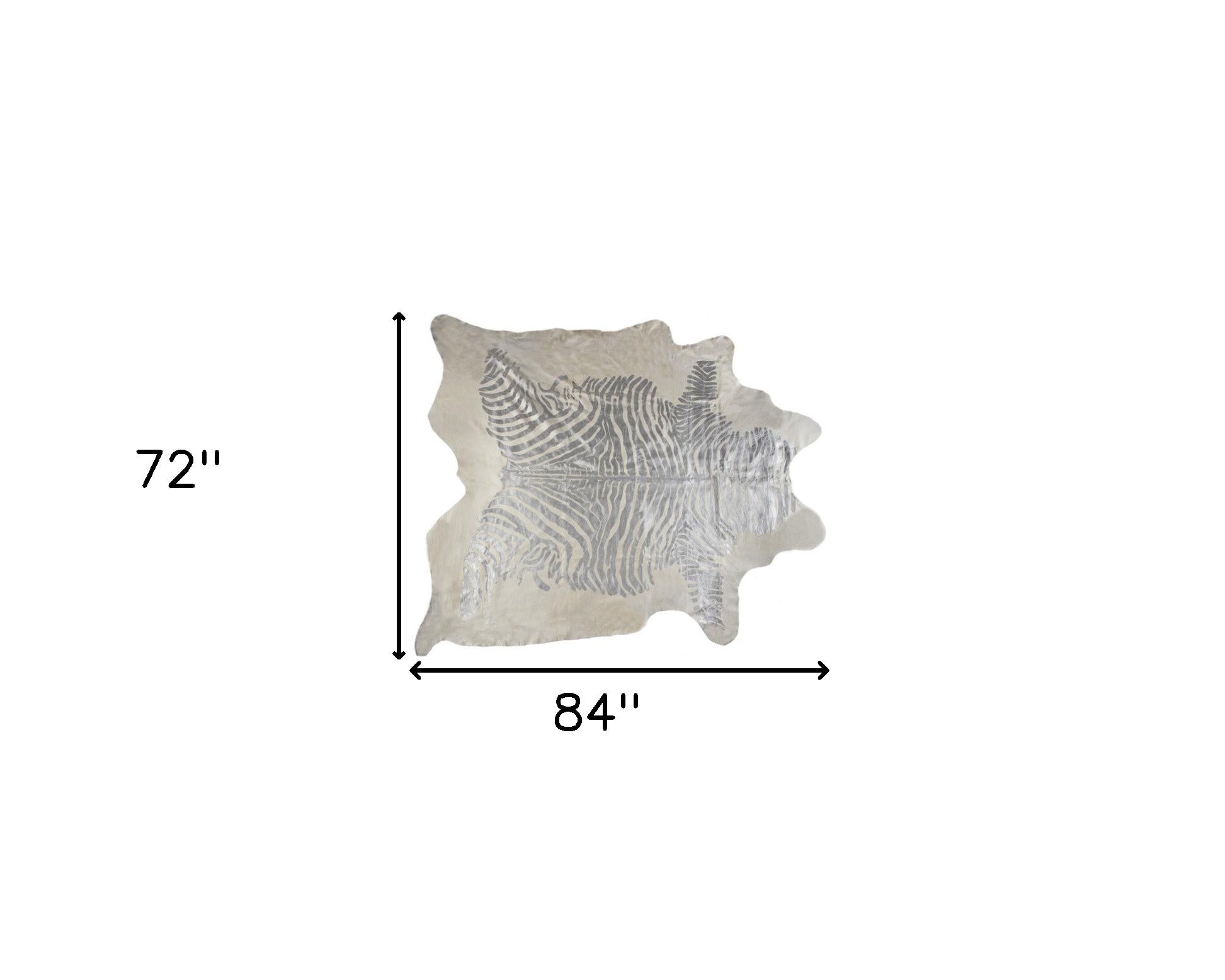 6' x 7' Silver and Ivory Cowhide Hand Knotted Area Rug