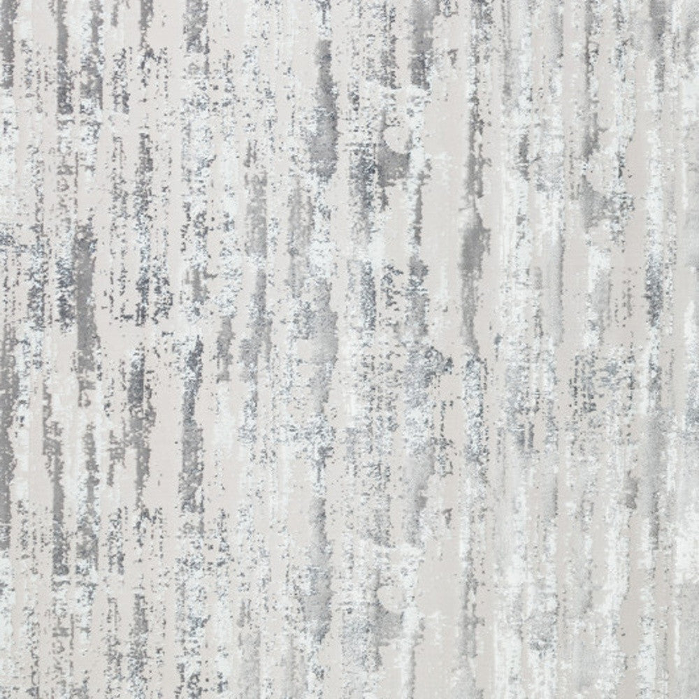 8' x 11' Silver Abstract Washable Non Skid Area Rug