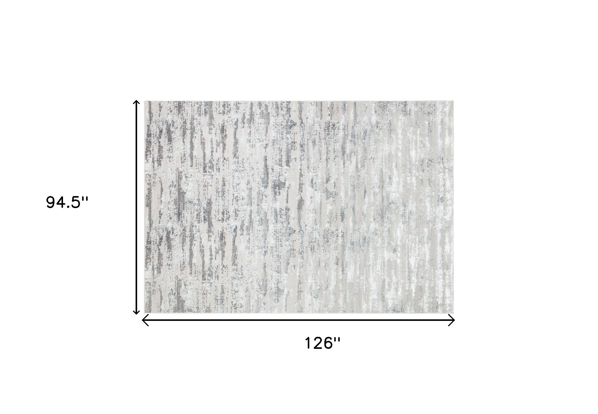 8' x 11' Silver Abstract Washable Non Skid Area Rug