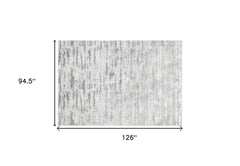 8' x 11' Silver Abstract Washable Non Skid Area Rug