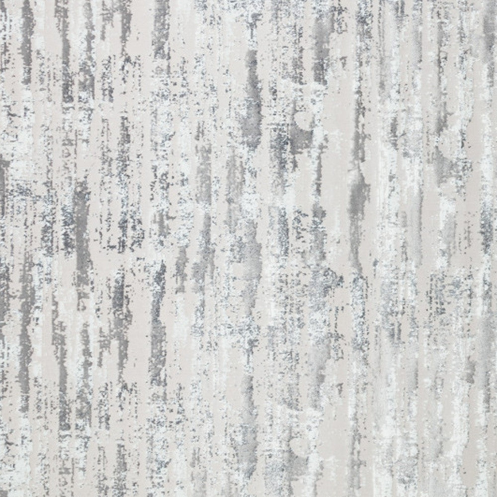 8' x 11' Silver Abstract Washable Non Skid Area Rug