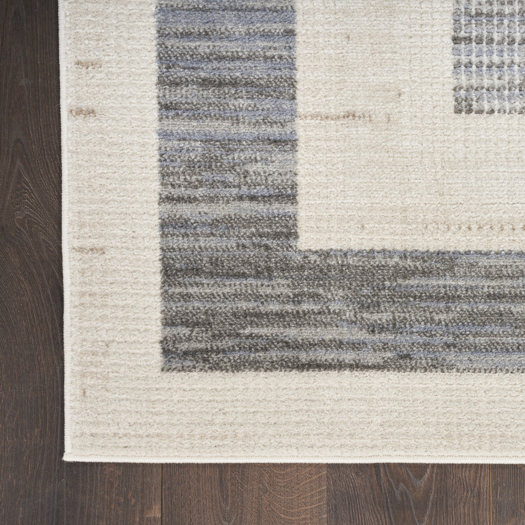 9' x 12' Gray Geometric Area Rug