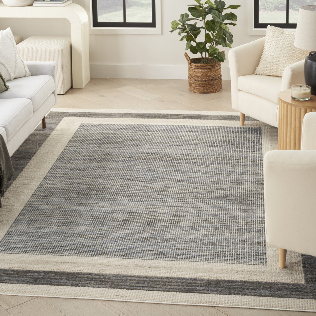 9' x 12' Gray Geometric Area Rug