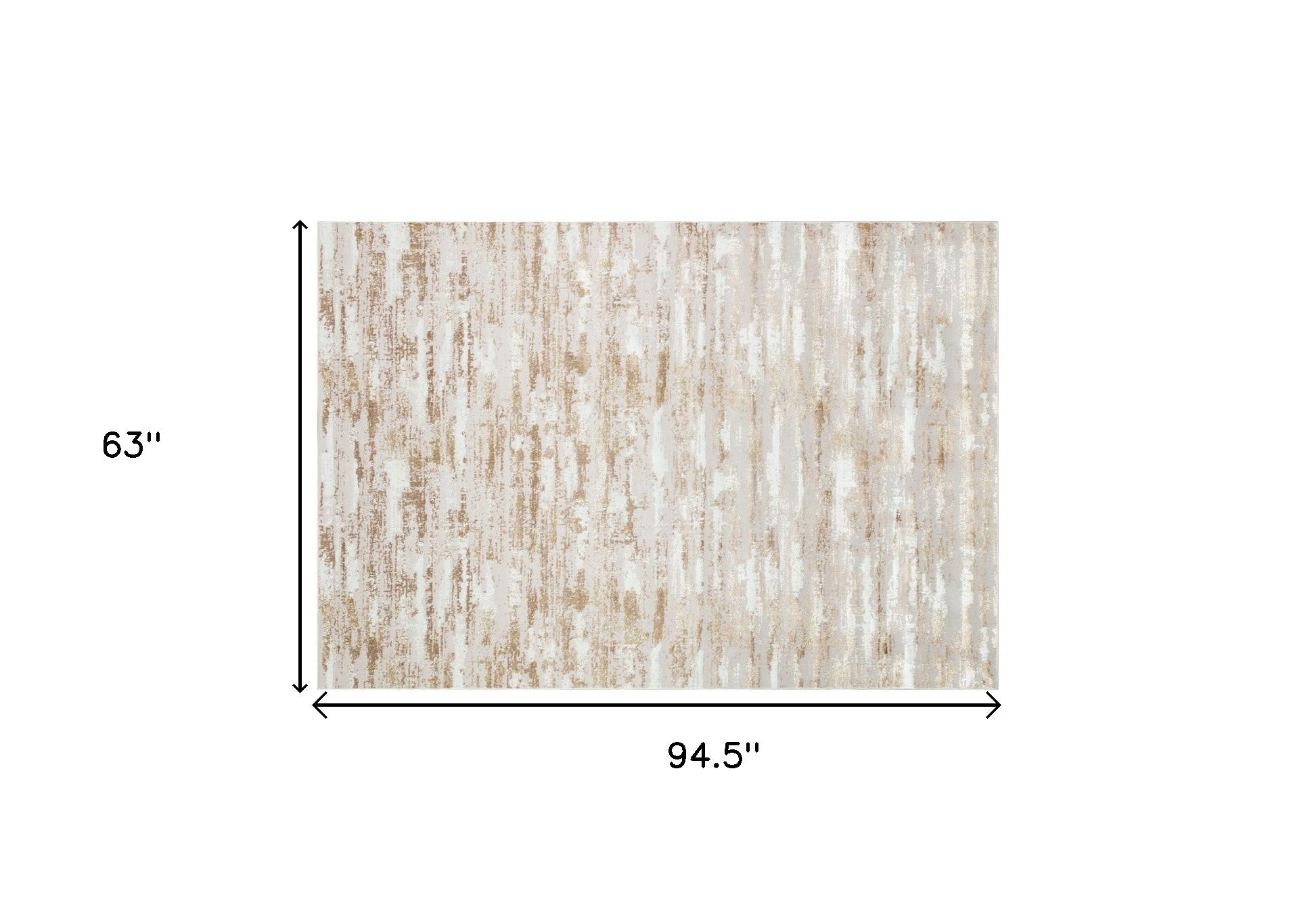 5' x 8' Beige Abstract Washable Non Skid Area Rug
