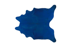 5' x 7' Cobalt Cowhide Hand Knotted Area Rug
