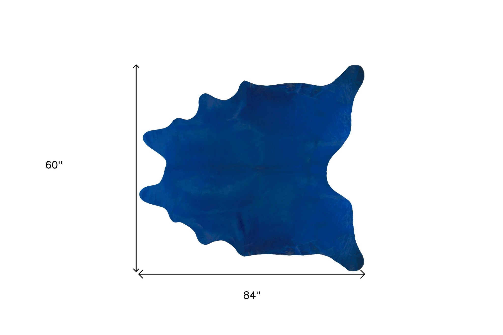 5' x 7' Cobalt Cowhide Hand Knotted Area Rug