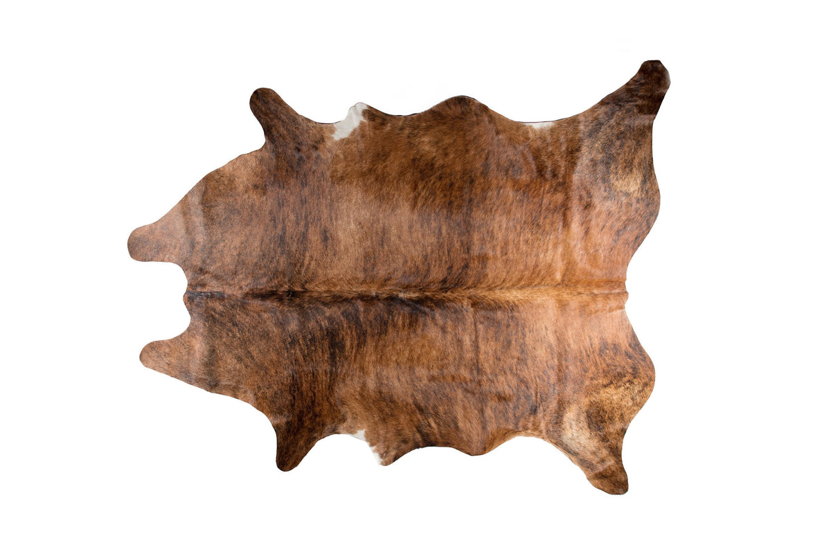 6' x 7' Brown Cowhide Hand Knotted Area Rug