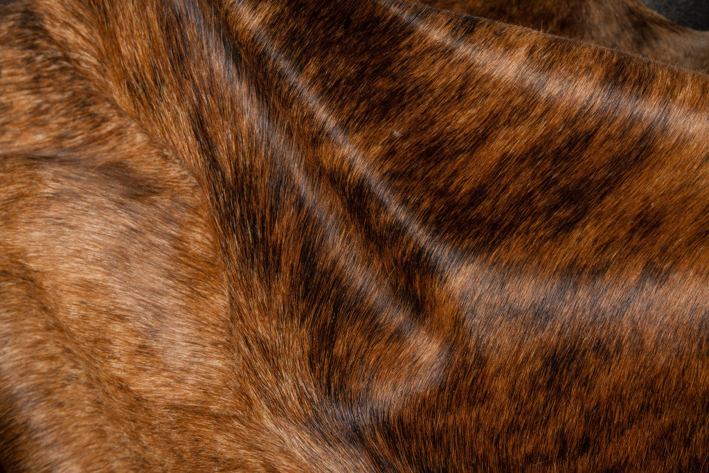 6' x 7' Brown Cowhide Hand Knotted Area Rug