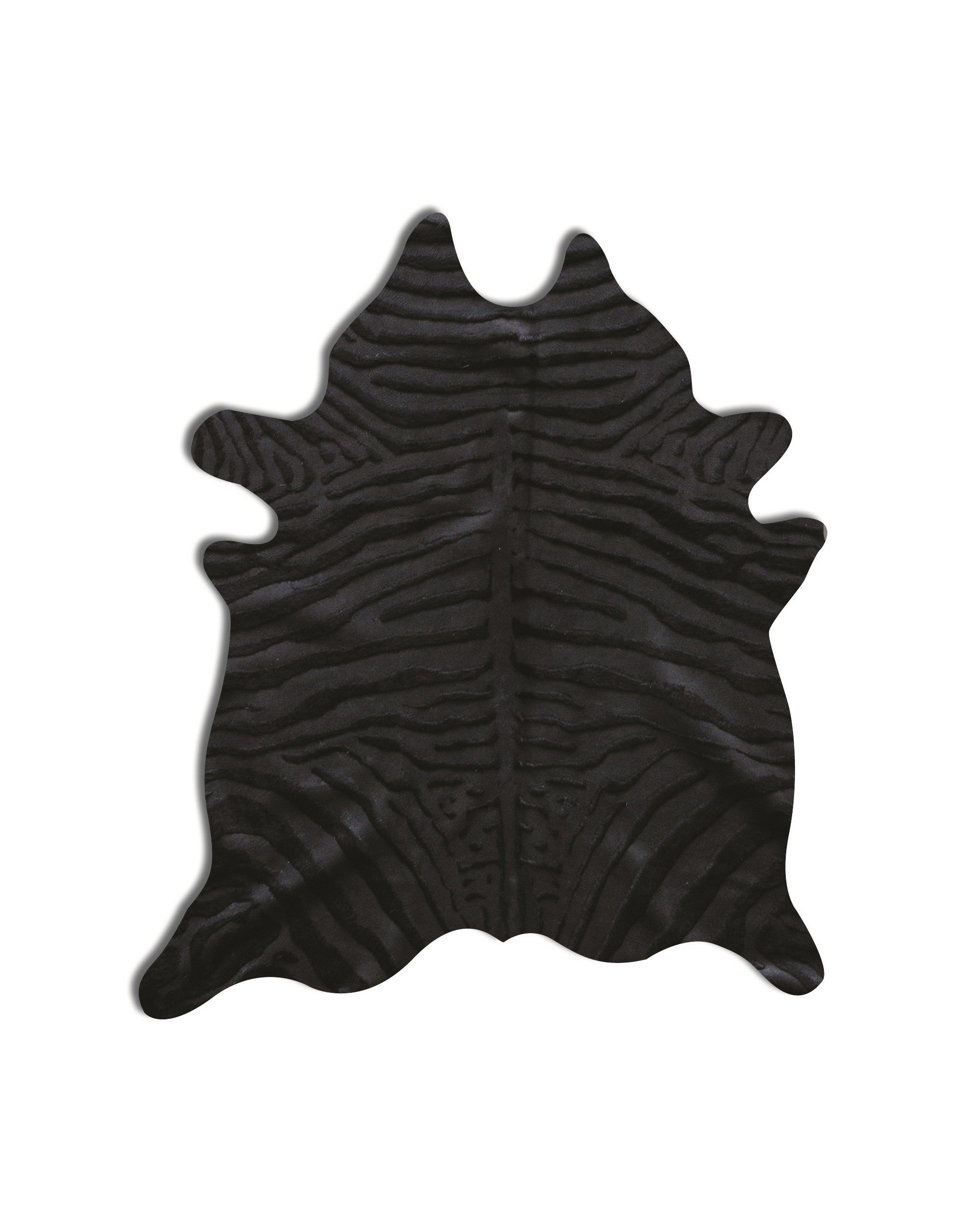 5' x 7' Black Cowhide Hand Knotted Area Rug