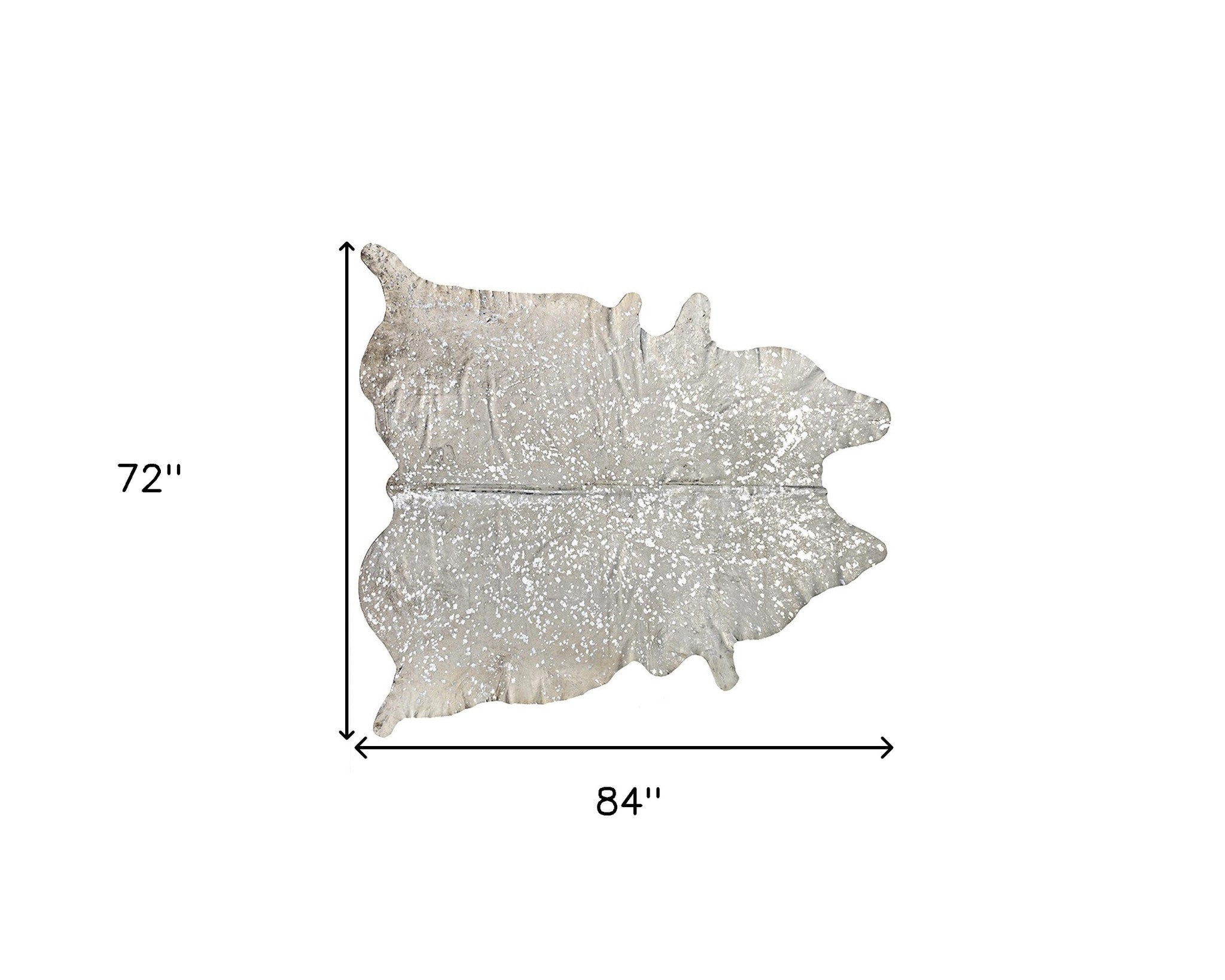 6' x 7' Silver and Ivory Cowhide Hand Knotted Area Rug