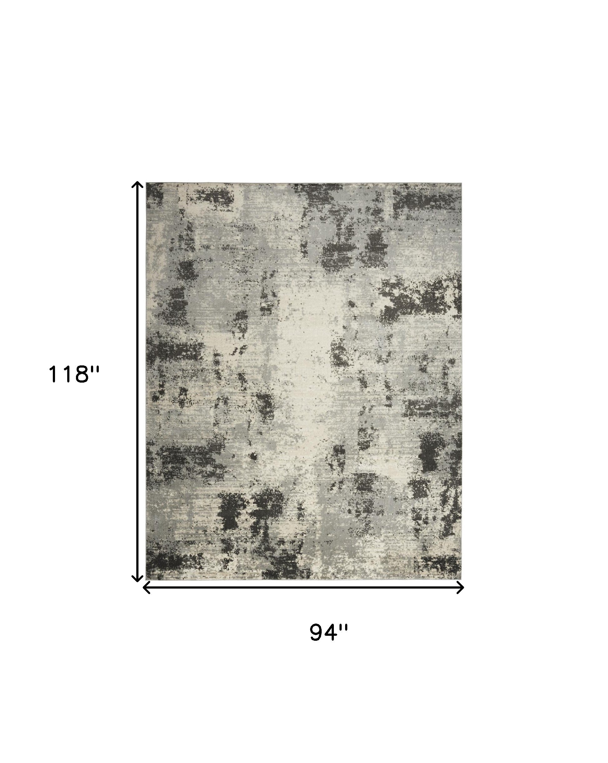 8' x 10' Cream Abstract Area Rug