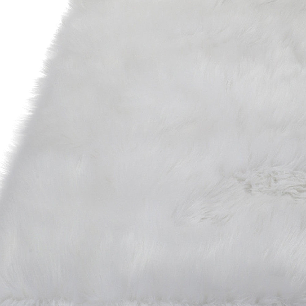 5' x 7' White Sheepskin Washable Area Rug