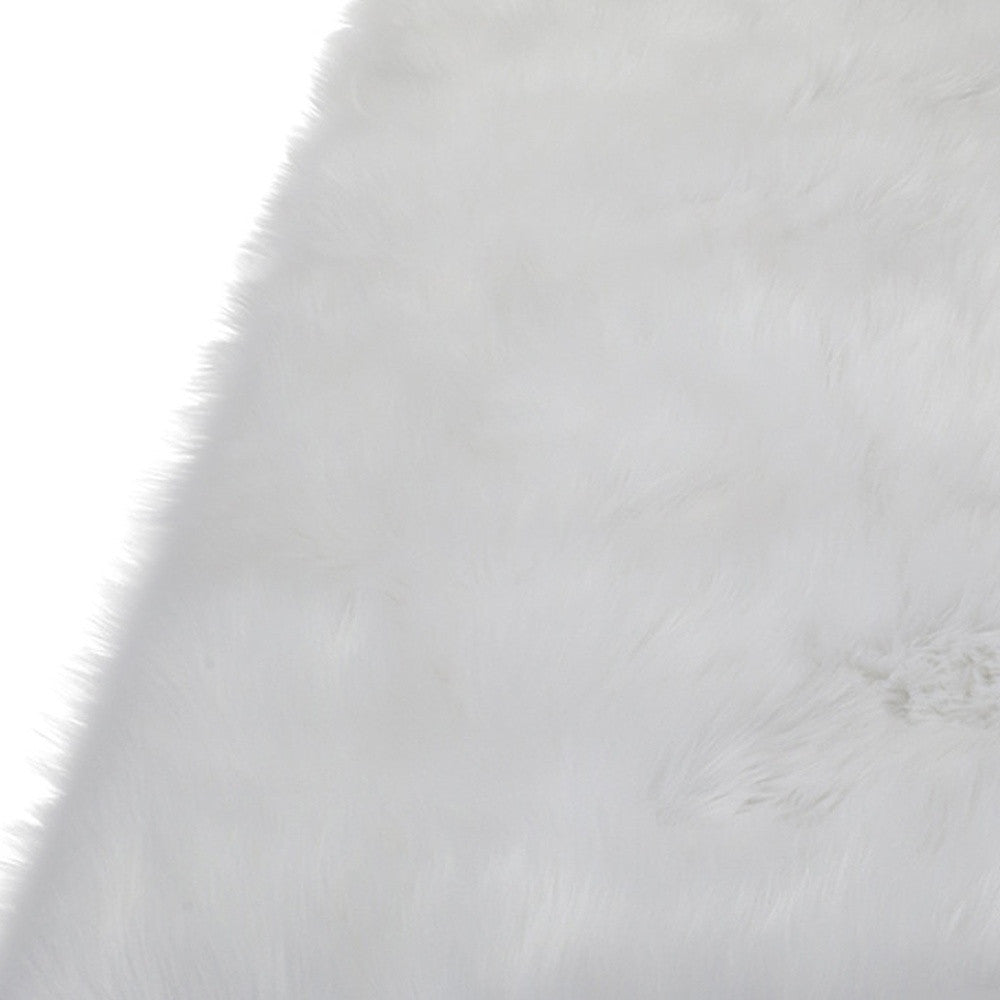 5' x 7' White Sheepskin Washable Area Rug