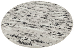 7' Silver Round Abstract Washable Non Skid Area Rug