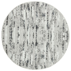 7' Silver Round Abstract Washable Non Skid Area Rug