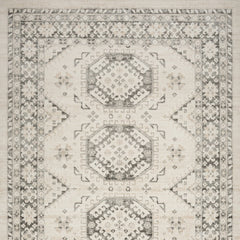 5' x 7' Gray Geometric Distressed Area Rug