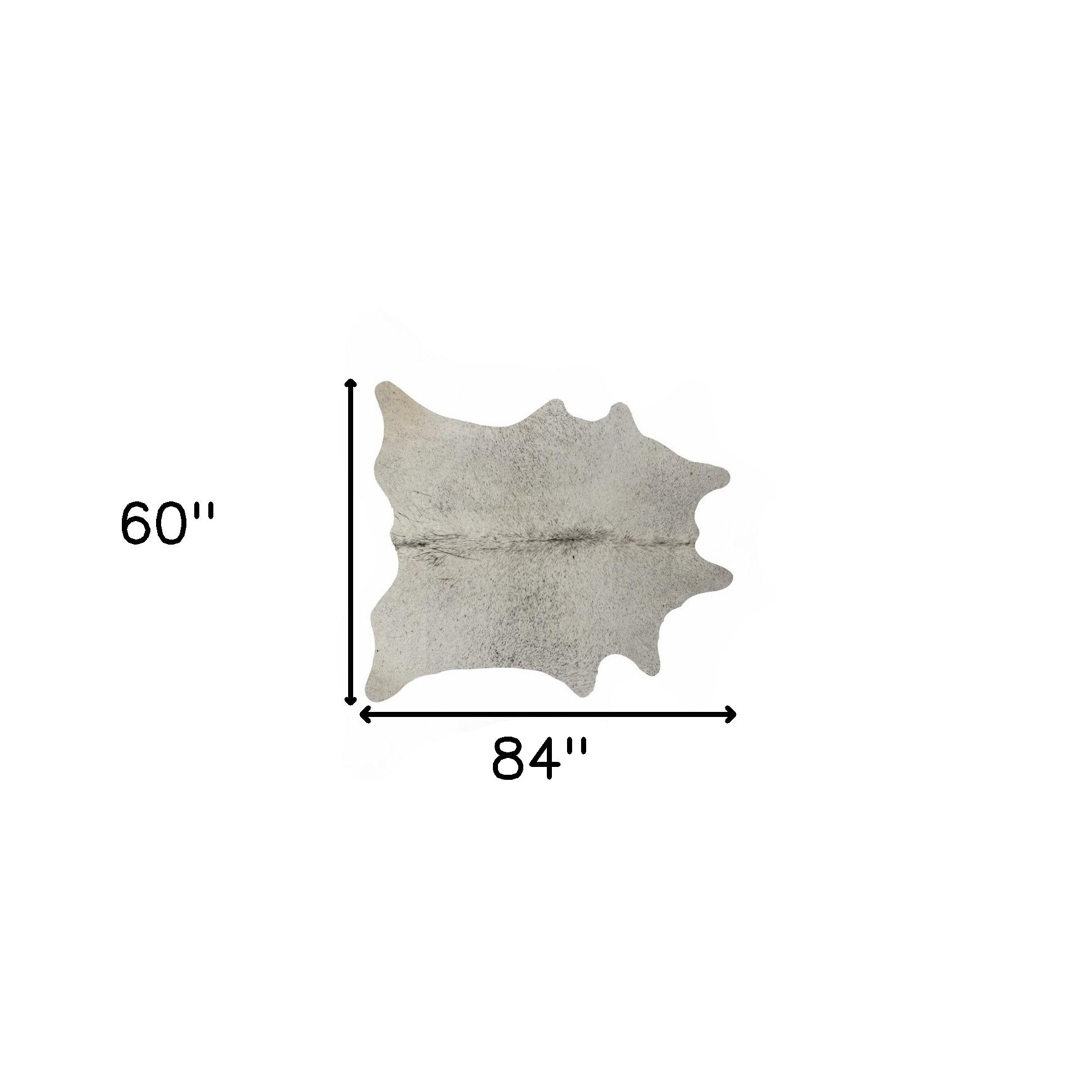 5' x 7' Light Gray Cowhide Hand Knotted Area Rug