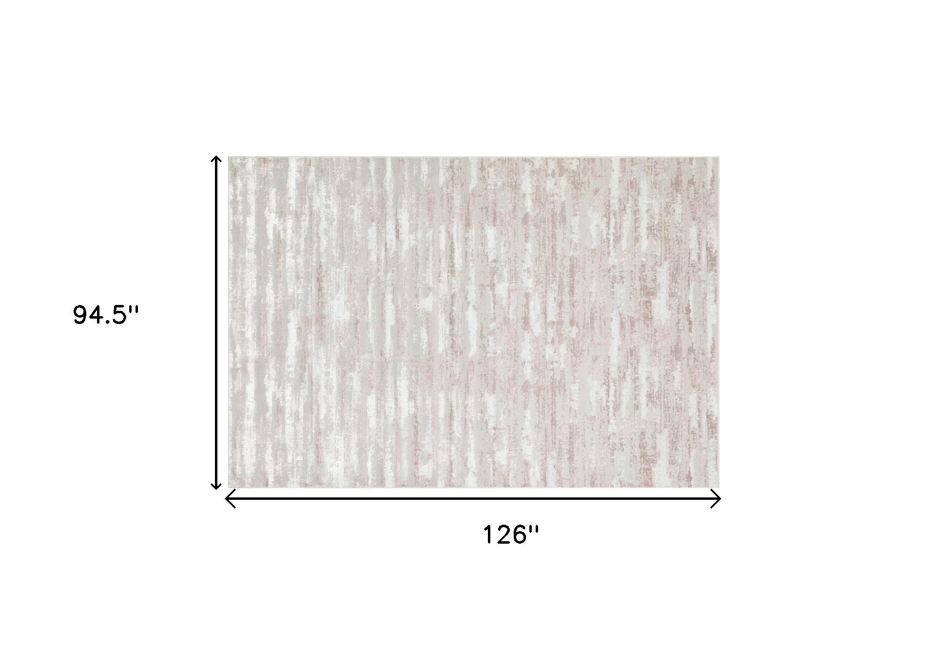 8' x 11' Pink Abstract Washable Non Skid Area Rug