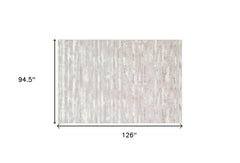 8' x 11' Pink Abstract Washable Non Skid Area Rug