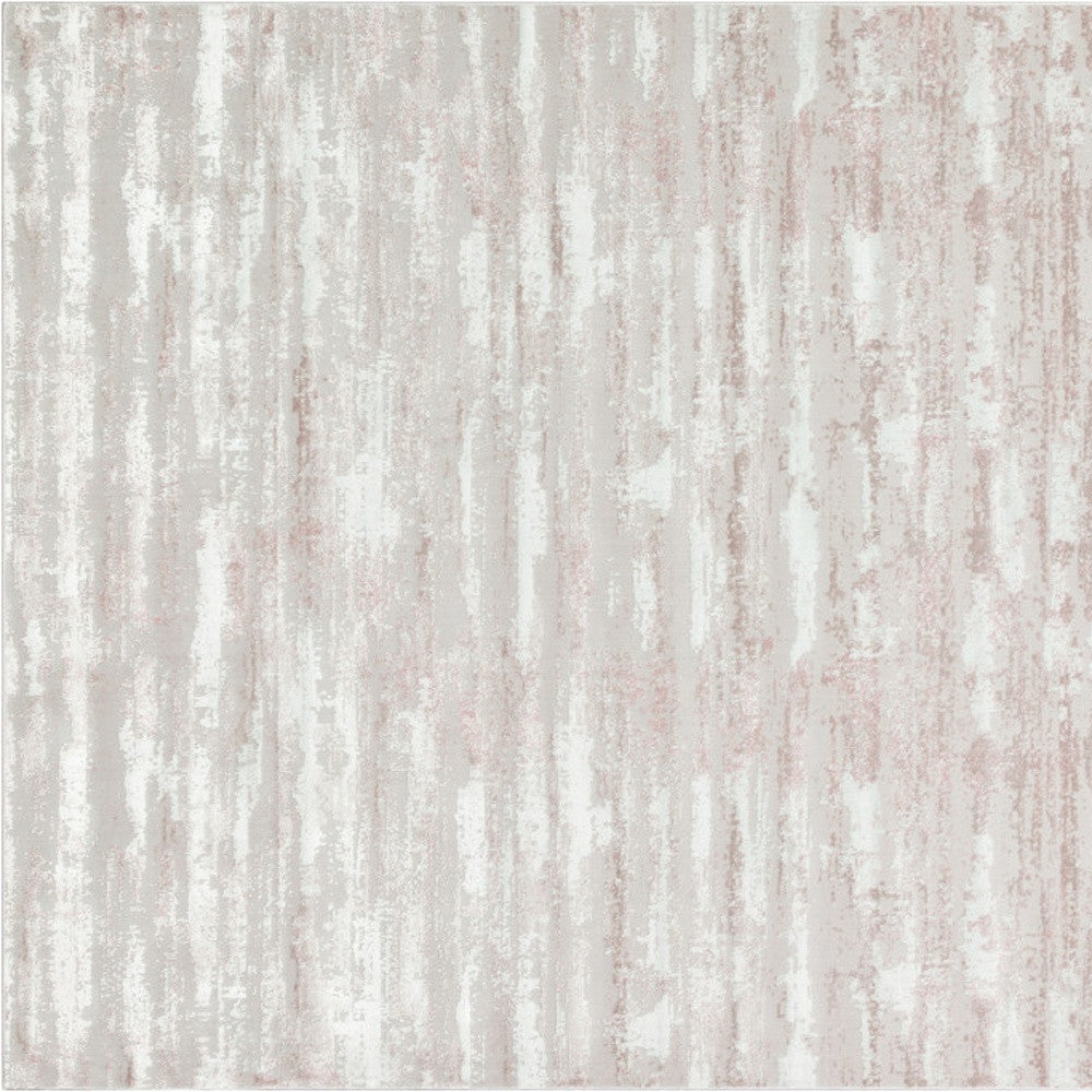 8' x 11' Pink Abstract Washable Non Skid Area Rug