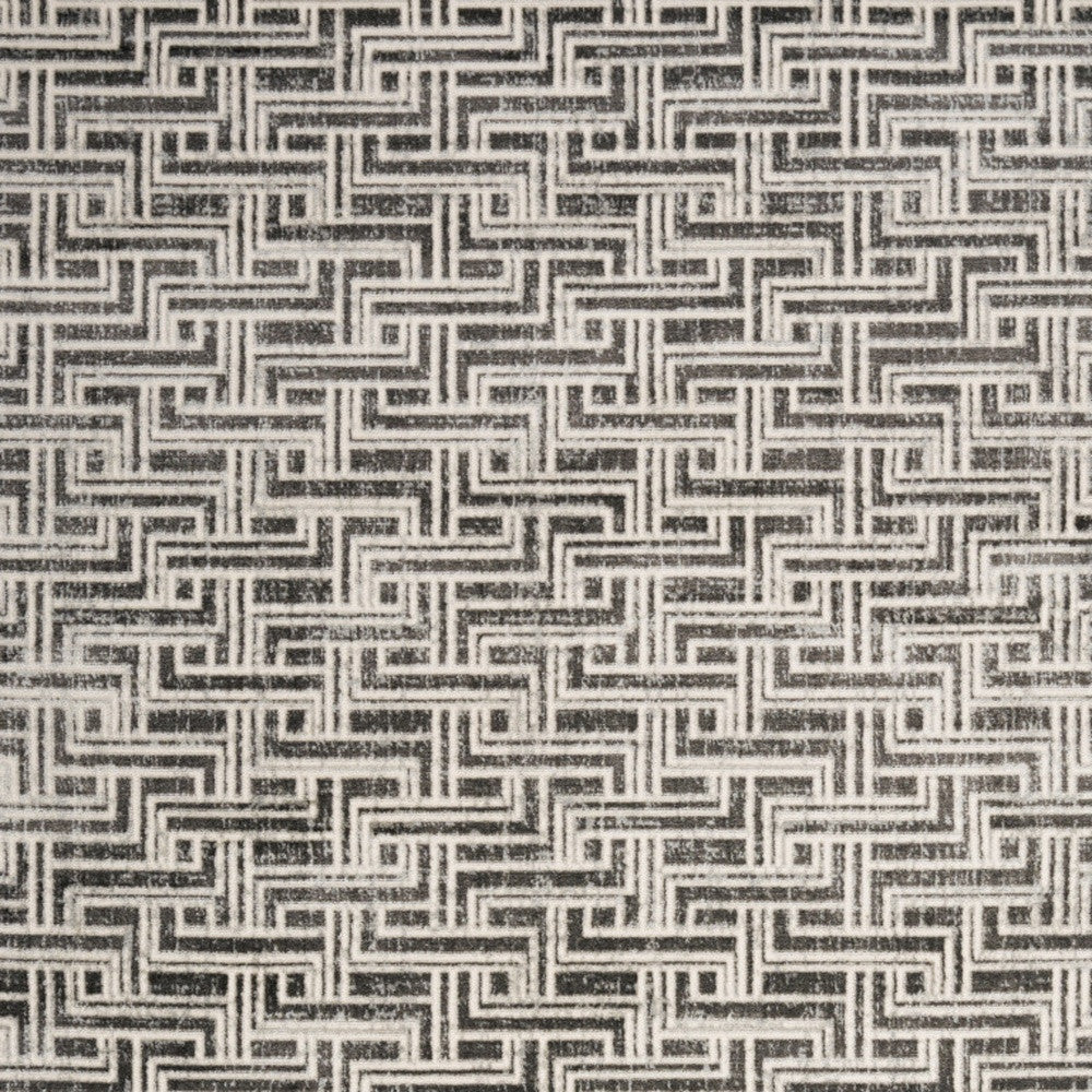 5' x 7' Gray Geometric Distressed Area Rug