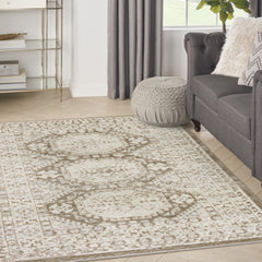 4' x 6' Brown Geometric Distressed Area Rug