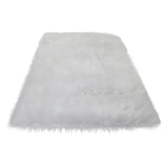 4' x 6' White Sheepskin Washable Area Rug